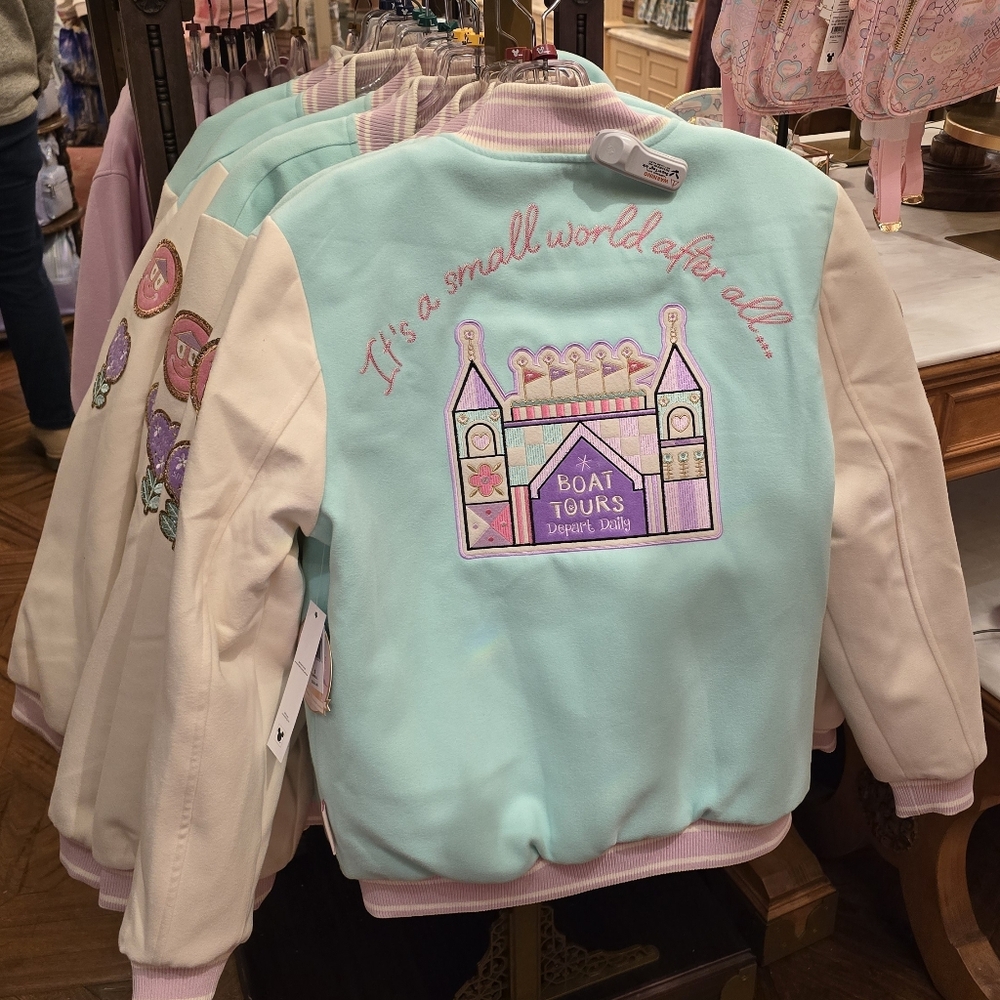 New Stoney Clover Lane Small World Varsity Jacket Coat Disney Embroidery Patch - Picture 1 of 10